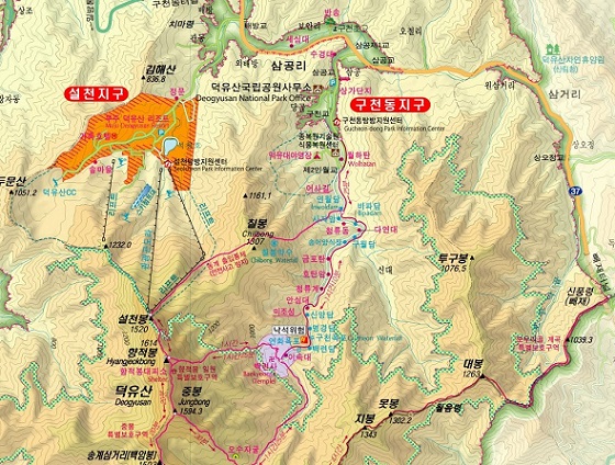 덕유산국립공원 지도.