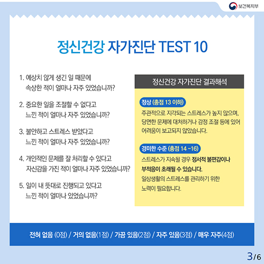 당신의 정신건강, 안녕하십니까?