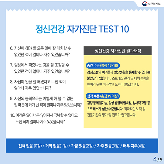 당신의 정신건강, 안녕하십니까?