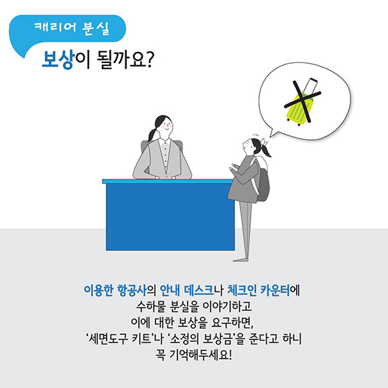 캐리어 잃어버렸는데 어디로 가야하죠?