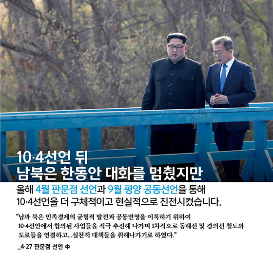 오늘은 10·4 정상선언을 발표한지 11년 되는 날입니다