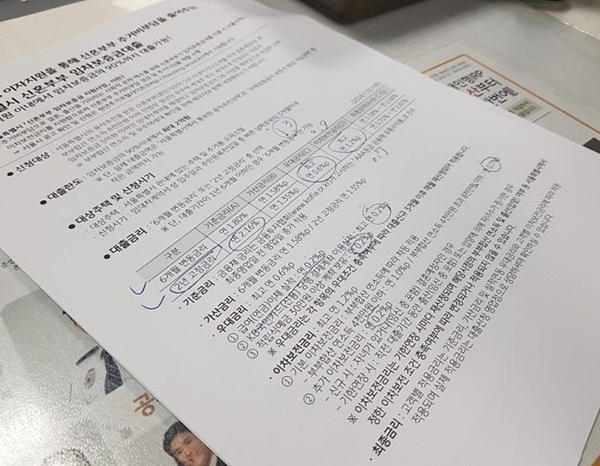 <신혼부부 대출을 이용하기 위해서는 여러 가지 서류가 필요했다.>