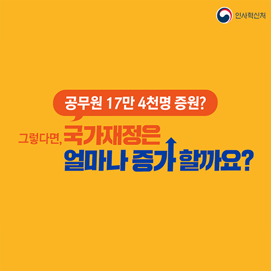 공무원 17만 4천 명 증원, 국가재정은 얼마나 증가할까요?