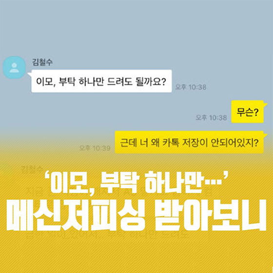 “이모, 부탁 하나만”…메신저피싱 받아보니