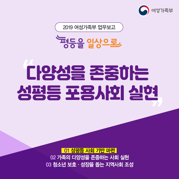 2019 여성가족부 업무보고 이미지