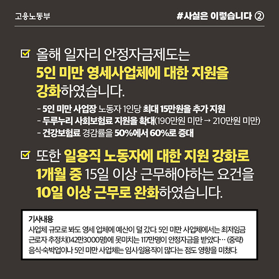 최저임금 영향 근로자, 안정자금 지원 미대상 다수 포함