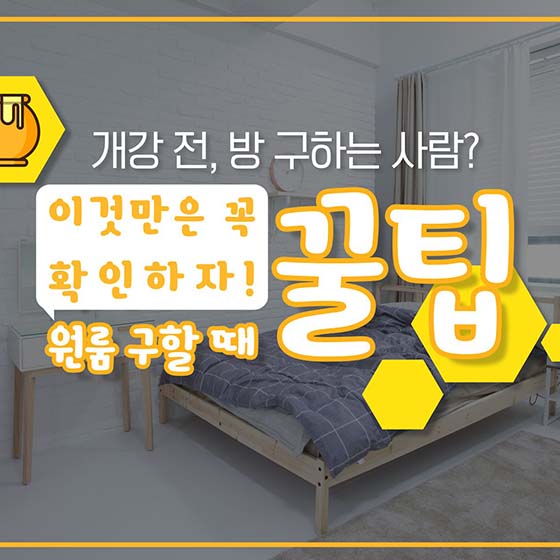 원룸 구할 때 ‘이것’만은 꼭 확인하자!