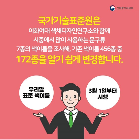 색이름, 알기 쉽게 바뀐다