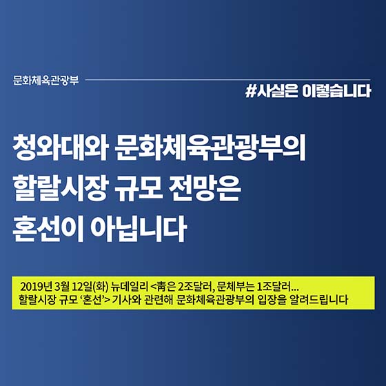 청와대-문체부 할랄시장 규모 차이 이유는?