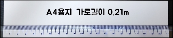 하루도 안 볼 수 없는 A4 용지 가로길이는 0.21m, 즉 21cm이다.