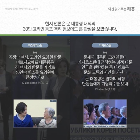 신북방정책 중앙아시아 3국 국빈방문 현지 언론 반응