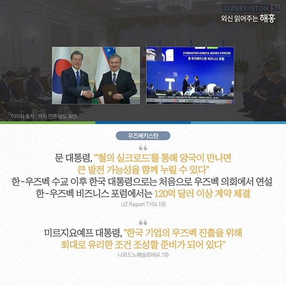 신북방정책 중앙아시아 3국 국빈방문 현지 언론 반응