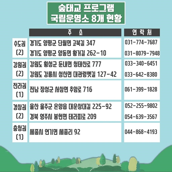 임산부를 위한 맞춤형 서비스, 숲태교