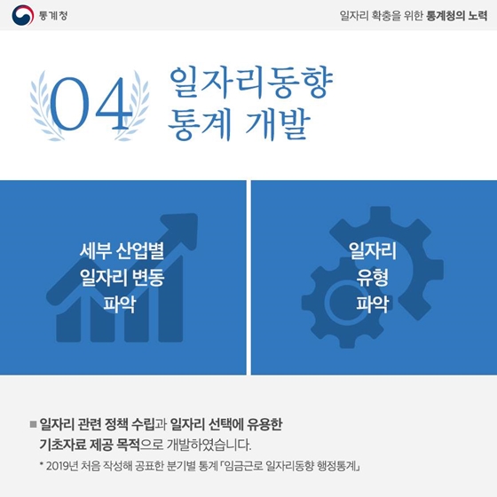 일자리 확충을 위한 통계청의 2년간의 노력