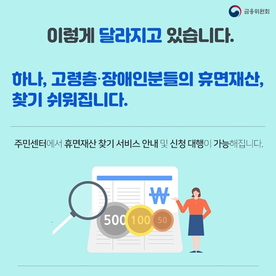 고령층·장애인의 편한 금융 이용을 위해 달라지겠습니다!