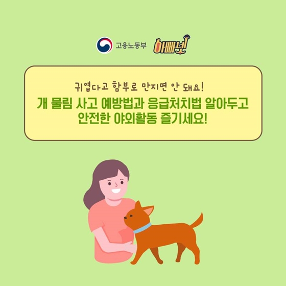 야외활동 중 개에게 물렸다면?