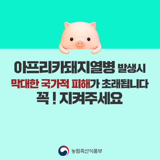 아프리카돼지열병 완벽차단을 위한 농가 행동수칙!