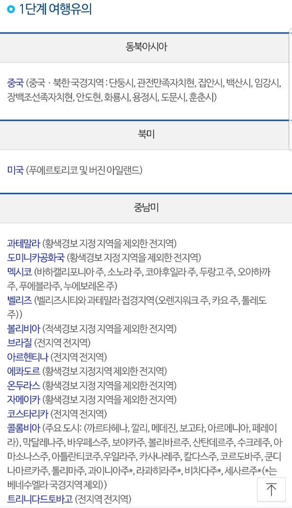 여행경보제도 1단계 남색경보 유의국가_사진출처:외교부 해외안전여행 홈페이지