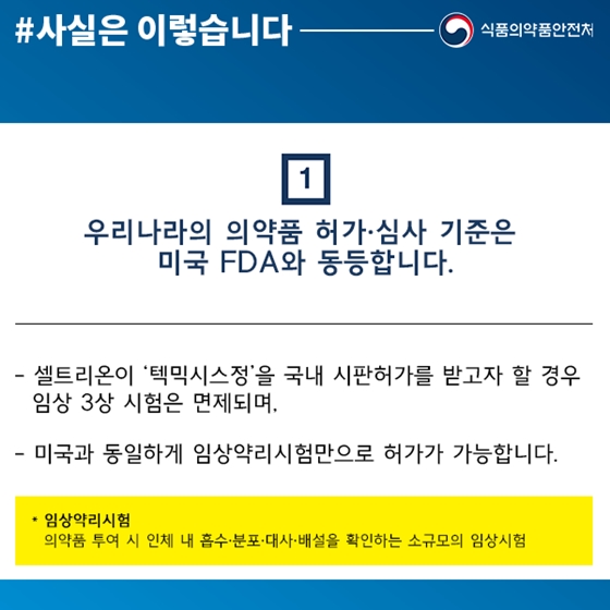 한국 의약품 허가·심사 기준, 미국과 동일한 원칙·수준