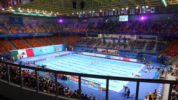 광주세계수영선수권대회가 열렸던 염주종합체육관 아티스틱경기장.