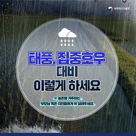 태풍, 집중호우 대비, 이렇게 하세요