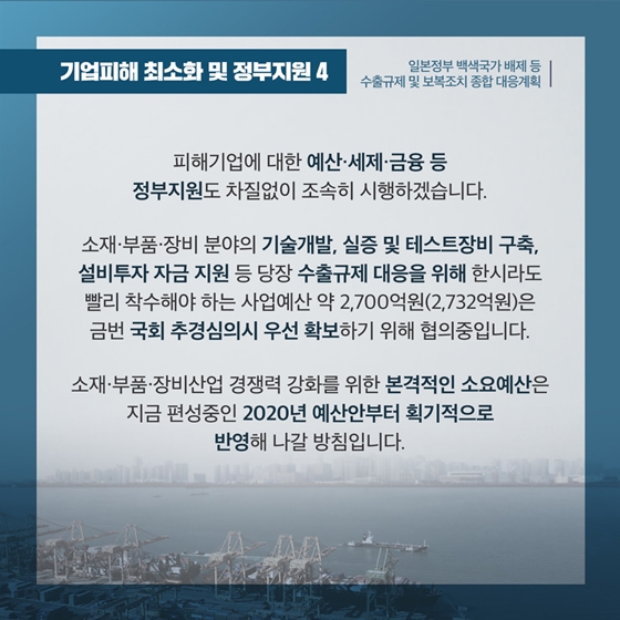 수출규제 및 보복조치 종합 대응계획