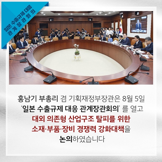 일본 수출규제 대응 관계장관회의 개최 