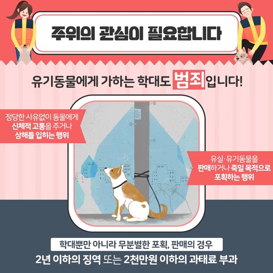 유기동물 발견 시 이렇게 신고해주세요