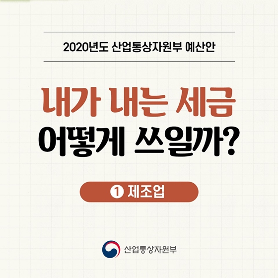 2020년도 산업통상자원부 예산안 ① 제조업