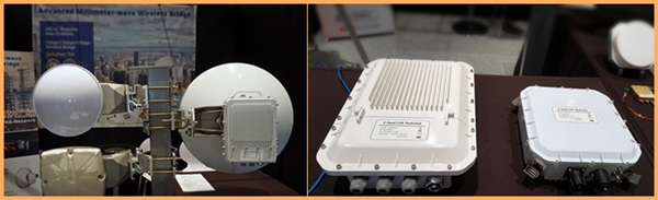 광대역 밀리미터 웨이브 무선 브릿지를 전시한 (주) 코모텍