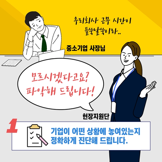 주52시간 적용이 어렵다고? 현장지원단이 간다!