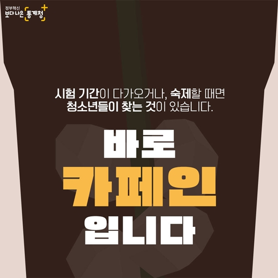청소년 ‘나는 하루에 카페인 음료 ○잔 마신다!’