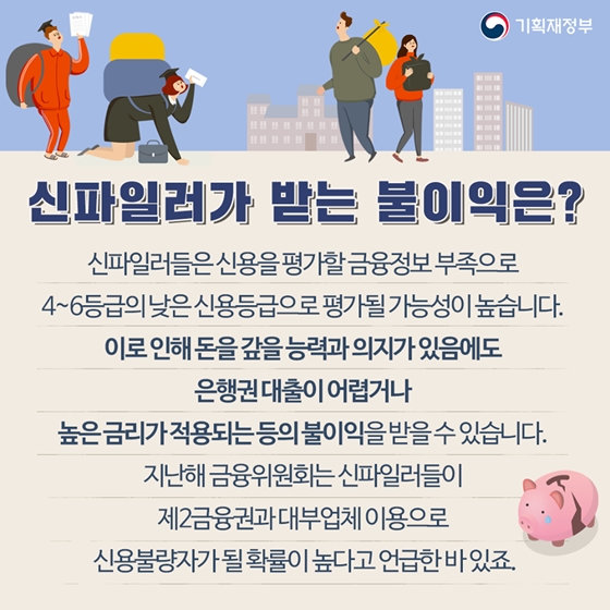 금융거래 부족으로 손해 보는 사람들 ‘신파일러’