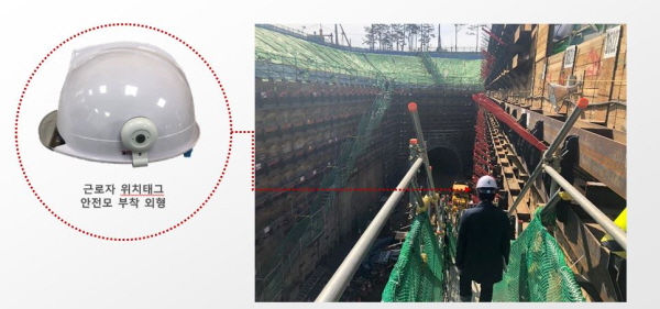 이 안전모를 쓴 근로자의 위치나 응급상황을 상황실에서 확인할 수 있다.