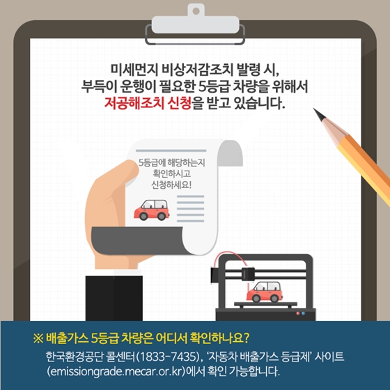 내 차가 배출가스 5등급 차량이라니, 어떡하지?