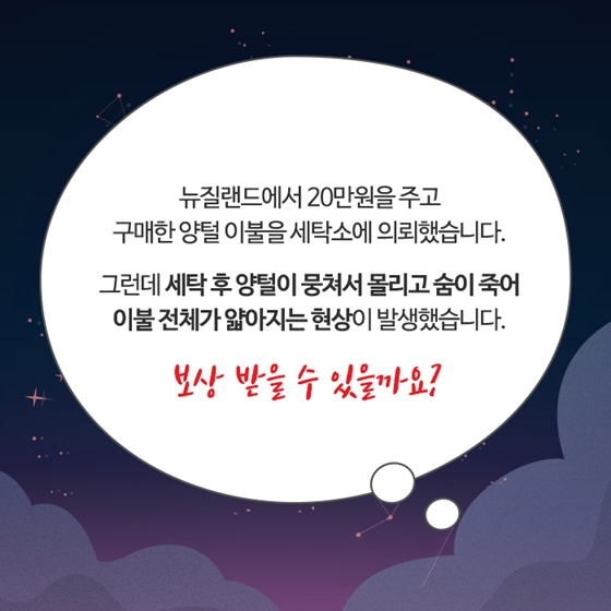 따뜻한 양모이불, 세탁 후 훼손되었다면?