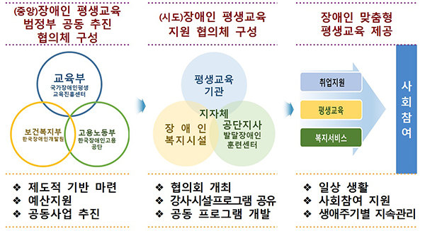 장애인 평생교육 지원 추진체계(안).