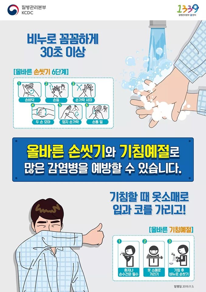 비누로 꼼꼼하게 30초 이상…올바른 손씻기 6단계 하단내용 참조