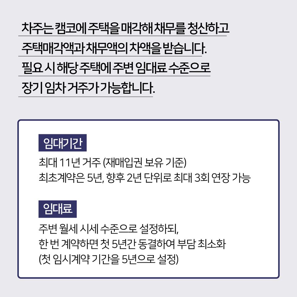 살던 집에서 계속 살면서 주택담보대출을 갚을 수 있습니다.