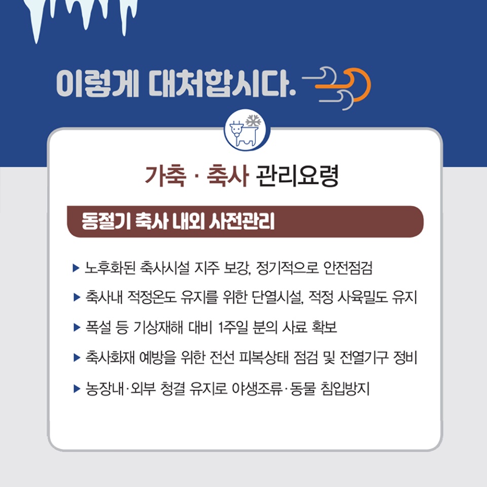 겨울철 자연재해 대비 농작물 및 시설물 관리요령