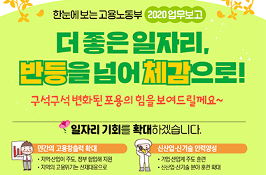 한눈에 보는 고용노동부 2020 업무보고 이미지