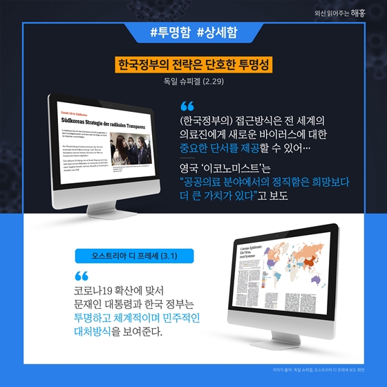 한국의 코로나19 대응 조치, 외신과 해외 전문가 반응 