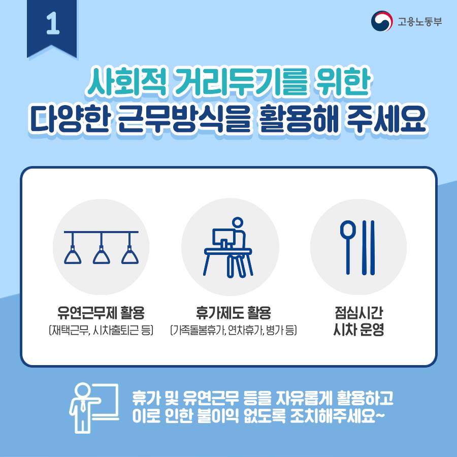 코로나19 예방을 위한 일터에서의 사회적 거리두기