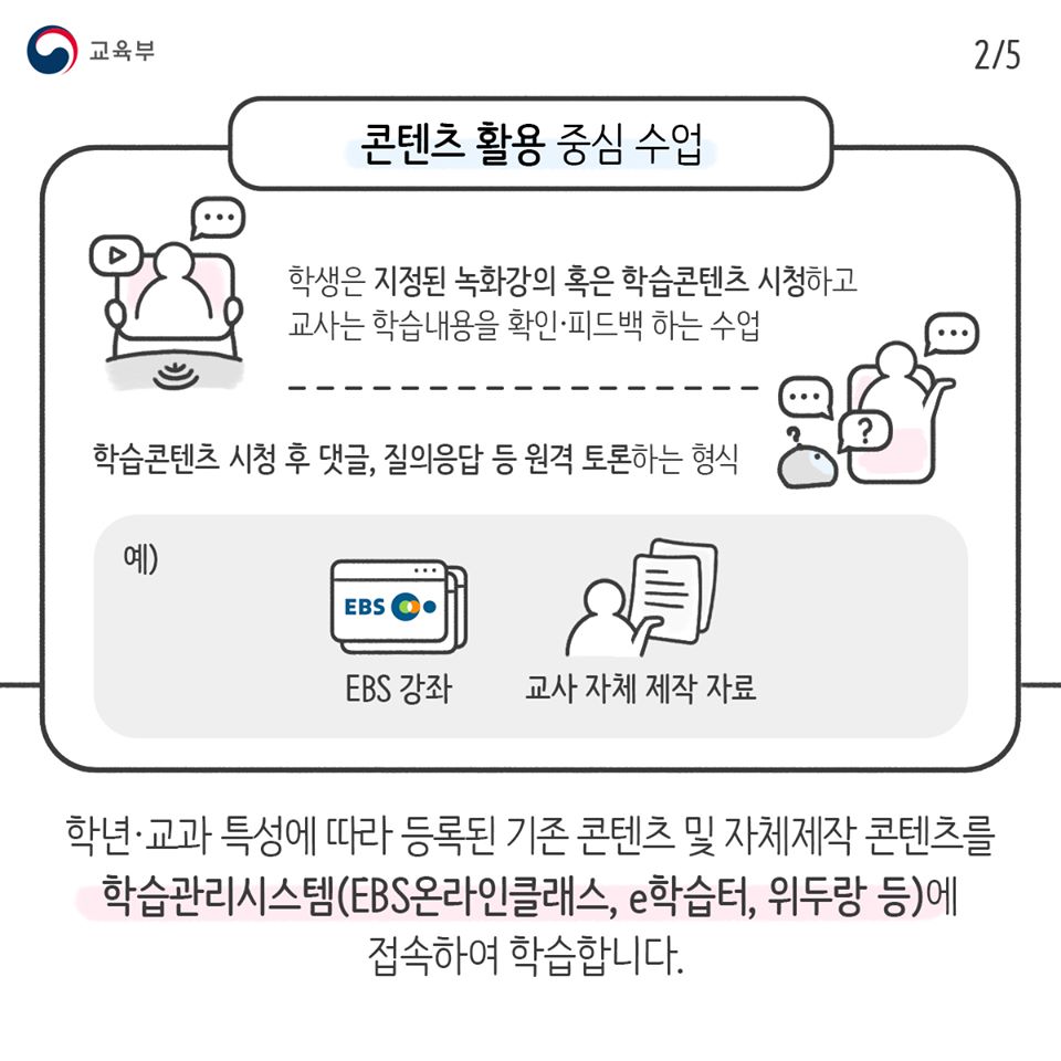 코로나19 감염증 대응을 위한 원격수업에 대해 알려 드립니다!