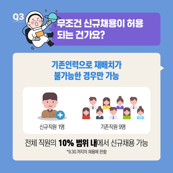 고용유지지원금 받을 때 신규 채용하면 안 되나요?