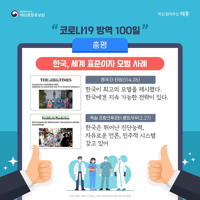 해외 언론이 본 한국 코로나19 방역 100일 