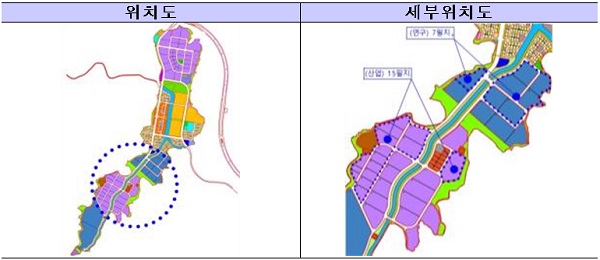 공급대상지(둔곡) 위치도