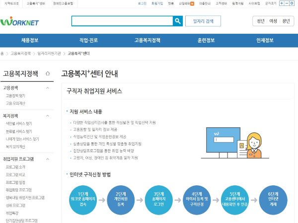 대학일자리센터 상담과 다양한 청년지원정책 확인이 가능한 워크넷