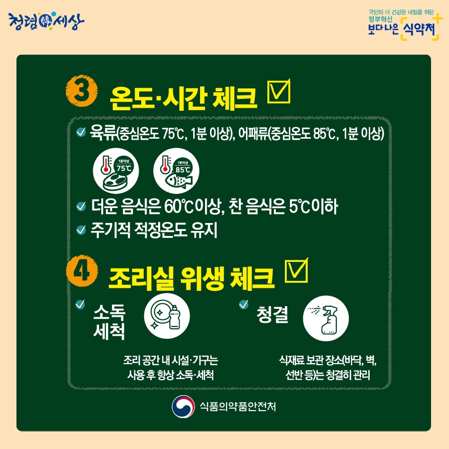 실천하면 식중독 제로, 방심하면 식중독 바로