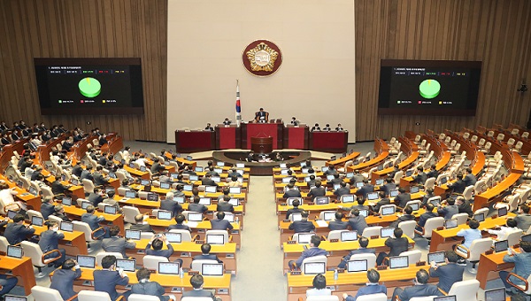 3조1000억 규모의 3차 추가경정예산안이 3일 오후 국회 본회의에서 통과되고 있다.(사진=저작권자(c) 연합뉴스, 무단 전재-재배포 금지) 